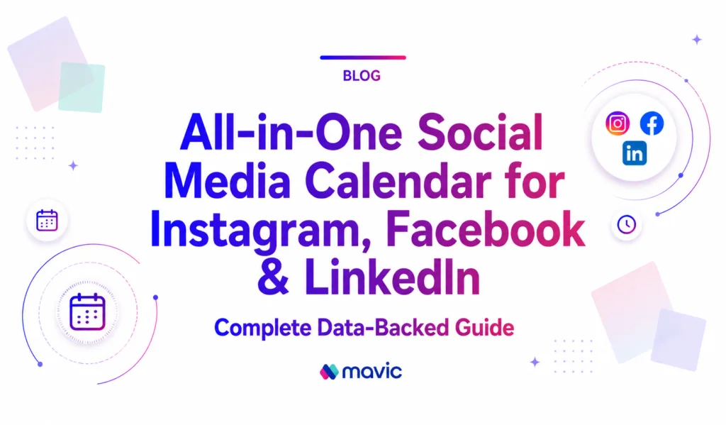 All-in-One Social Media Calendar for Instagram, Facebook & LinkedIn